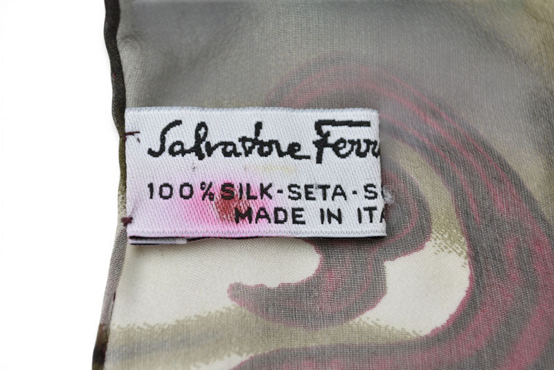 サルヴァトーレフェラガモ スカーフ/ストール Salvatore Ferragamo スカーフ パープル/グレー【中古】