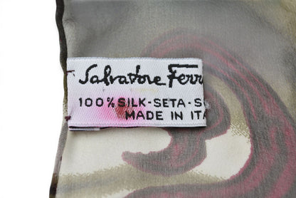 サルヴァトーレフェラガモ スカーフ/ストール Salvatore Ferragamo スカーフ パープル/グレー【中古】