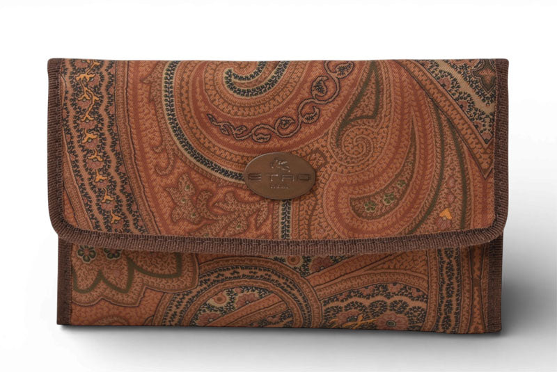 エトロ ポーチ/小物入れ/長財布 ETRO ヴィンテージ ペイズリー ブラウン【中古】
