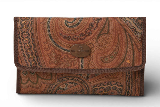 エトロ ポーチ/小物入れ/長財布 ETRO ヴィンテージ ペイズリー ブラウン【中古】