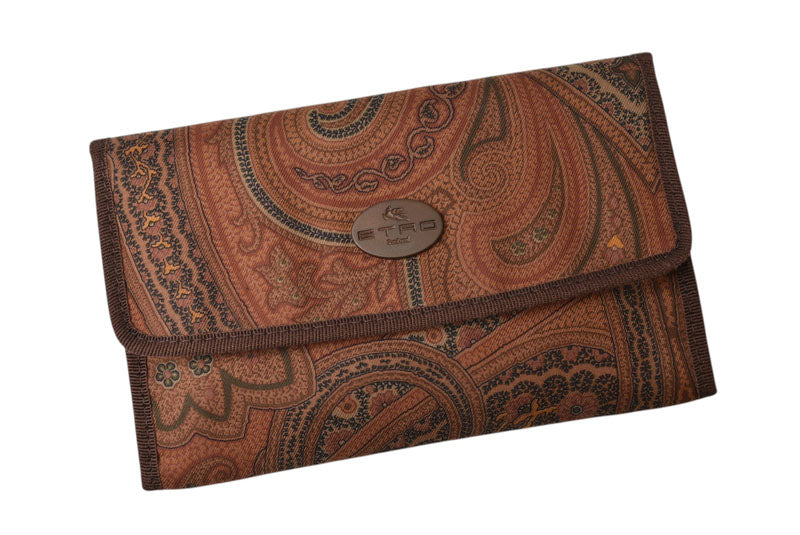 エトロ ポーチ/小物入れ/長財布 ETRO ヴィンテージ ペイズリー ブラウン【中古】