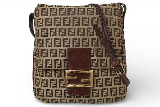 フェンディ ショルダーバッグ ズッキーノ FENDI ヴィンテージ バッグ ZUCCA/ズッカ柄 ベージュ/ブラウン 8BT075【中古】