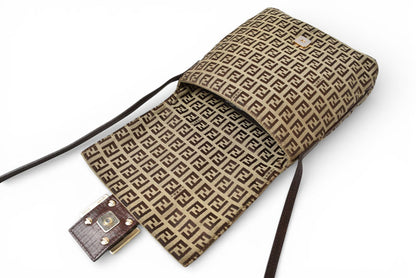 フェンディ ショルダーバッグ ズッキーノ FENDI ヴィンテージ バッグ ZUCCA/ズッカ柄 ベージュ/ブラウン 8BT075【中古】