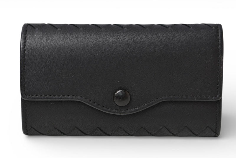 ボッテガヴェネタ キーケース/キーリング BOTTEGA VENETA 6連 イントレチャート ナッパ ブラック【中古】