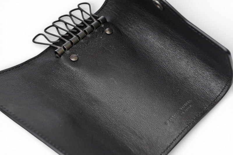 ボッテガヴェネタ キーケース/キーリング BOTTEGA VENETA 6連 イントレチャート ナッパ ブラック【中古】
