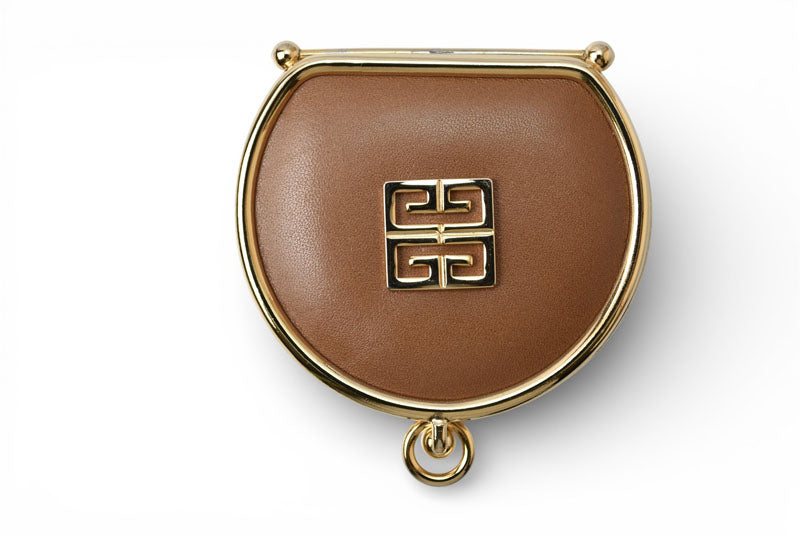 ジバンシー/ジバンシィ コインケース GIVENCHY がま口 4Gロゴ ヴィンテージ レザー ブラウン【中古】