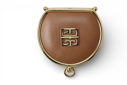 ジバンシー/ジバンシィ コインケース GIVENCHY がま口 4Gロゴ ヴィンテージ レザー ブラウン【中古】