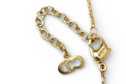 クリスチャンディオール ネックレス ヴィンテージ Christian Dior ティアドロップ/ラインストーン ゴールド【中古】