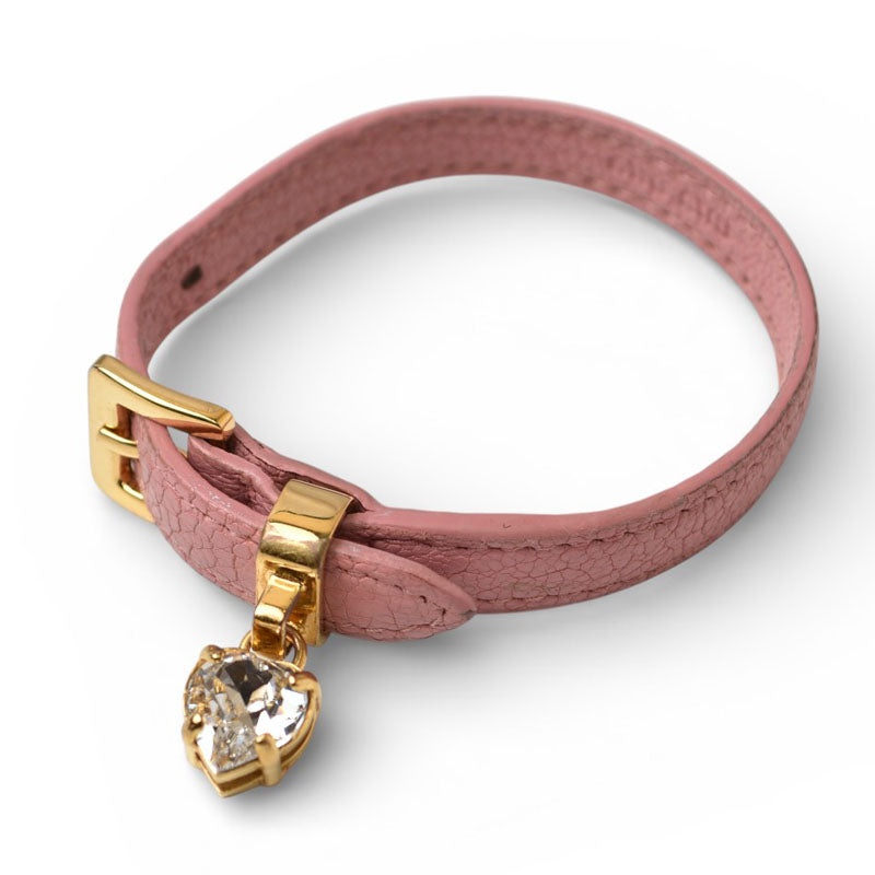 ミュウミュウ ブレスレット/バングル miumiu アクセサリー マドラス ハートクリスタル/ラインストーン ピンク【中古】