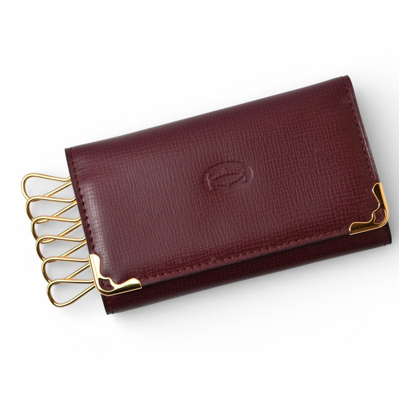 カルティエ キーケース/キーホルダー ヴィンテージ Cartier 6連 マスト ドゥ カルティエ ボルドー 2Cロゴ L3000156 【中古】