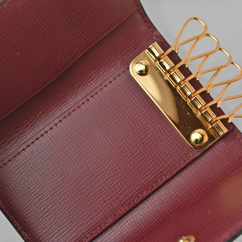 カルティエ キーケース/キーホルダー ヴィンテージ Cartier 6連 マスト ドゥ カルティエ ボルドー 2Cロゴ L3000156 【中古】