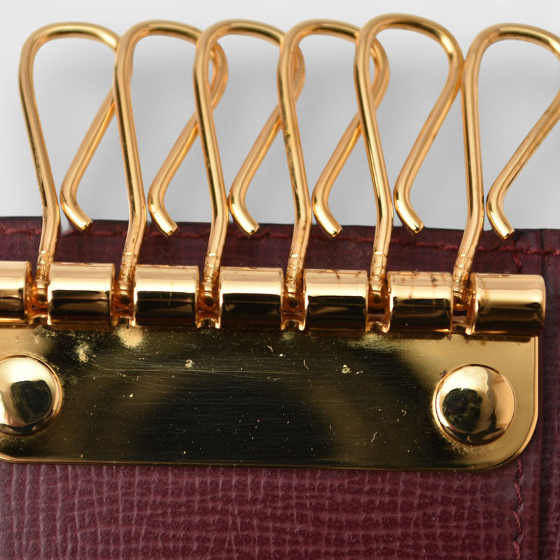 カルティエ キーケース/キーホルダー ヴィンテージ Cartier 6連 マスト ドゥ カルティエ ボルドー 2Cロゴ L3000156 【中古】