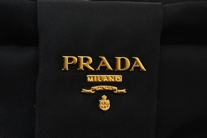 プラダ トートバッグ PRADA リボンモチーフ ナイロン ブラック/ピンク BN16010 レディース 【中古】