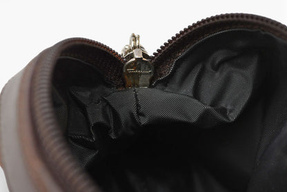 フェラガモ コスメポーチ/トラベルポーチ Salvatore Ferragamo ナイロン/レザー ダークブラウン HE22 6638【中古】