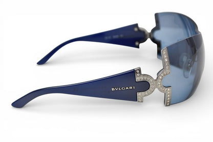 ブルガリ サングラス/アイウェア BVLGARI ディアマンテデザイナー レディース ラインストーン 651-B ブルーグラデーション【中古】