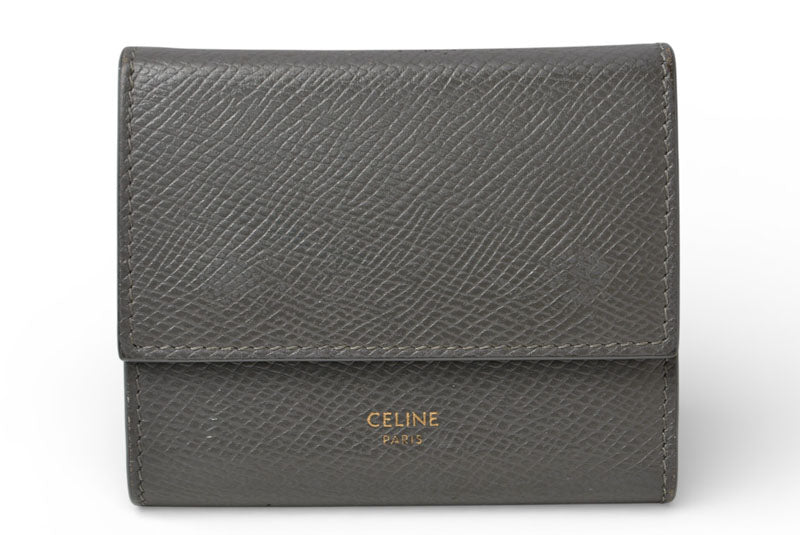 セリーヌ 財布/ミニ財布 CELINE レディース 三つ折り財布 グレー SMALL TRIFOLD WALLET 10B57【中古】