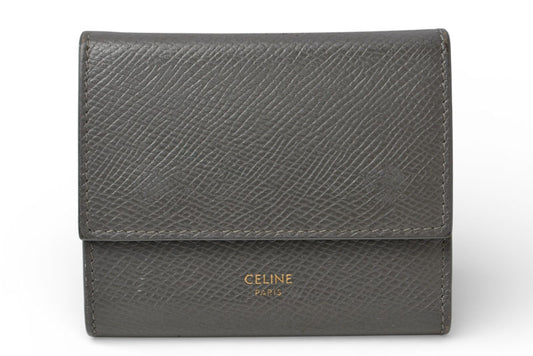 セリーヌ 財布/ミニ財布 CELINE レディース 三つ折り財布 グレー SMALL TRIFOLD WALLET 10B57【中古】