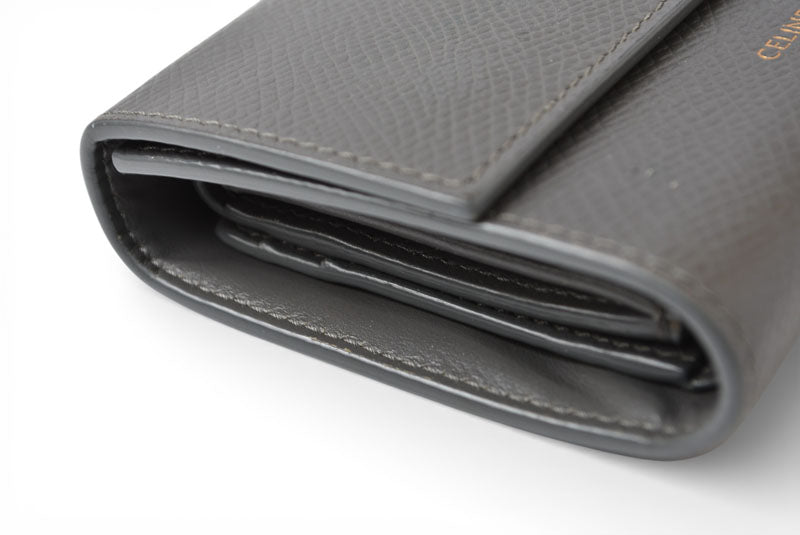 セリーヌ 財布/ミニ財布 CELINE レディース 三つ折り財布 グレー SMALL TRIFOLD WALLET 10B57【中古】