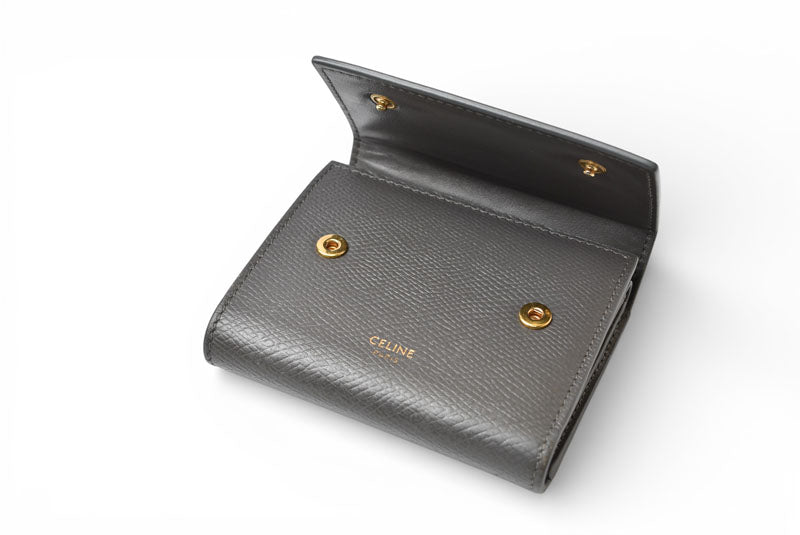 セリーヌ 財布/ミニ財布 CELINE レディース 三つ折り財布 グレー SMALL TRIFOLD WALLET 10B57【中古】