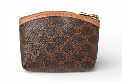 セリーヌ コインケース/小銭入れ CELINE ヴィンテージ オールドセリーヌ マカダム ミニポーチ/ブラウン【中古】