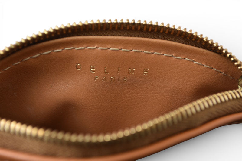 セリーヌ コインケース/小銭入れ CELINE ヴィンテージ オールドセリーヌ マカダム ミニポーチ/ブラウン【中古】