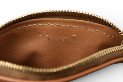 セリーヌ コインケース/小銭入れ CELINE ヴィンテージ オールドセリーヌ マカダム ミニポーチ/ブラウン【中古】