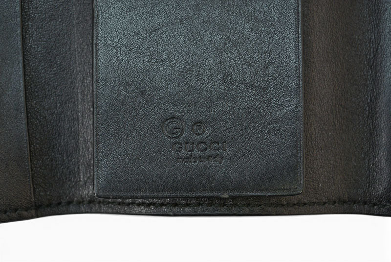 グッチ キーケース/キーホルダー GUCCI 6連 マイクログッチシマ 150402 BMJ1N 1000 ユニセックス ブラック【中古】