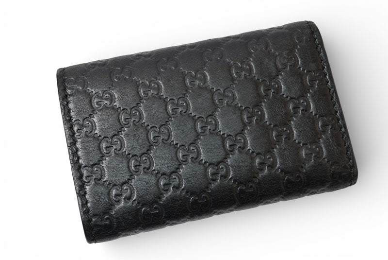 グッチ キーケース/キーホルダー GUCCI 6連 マイクログッチシマ 150402 BMJ1N 1000 ユニセックス ブラック【中古】