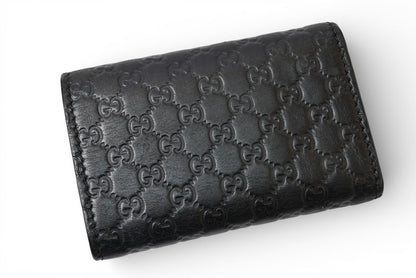 グッチ キーケース/キーホルダー GUCCI 6連 マイクログッチシマ 150402 BMJ1N 1000 ユニセックス ブラック【中古】