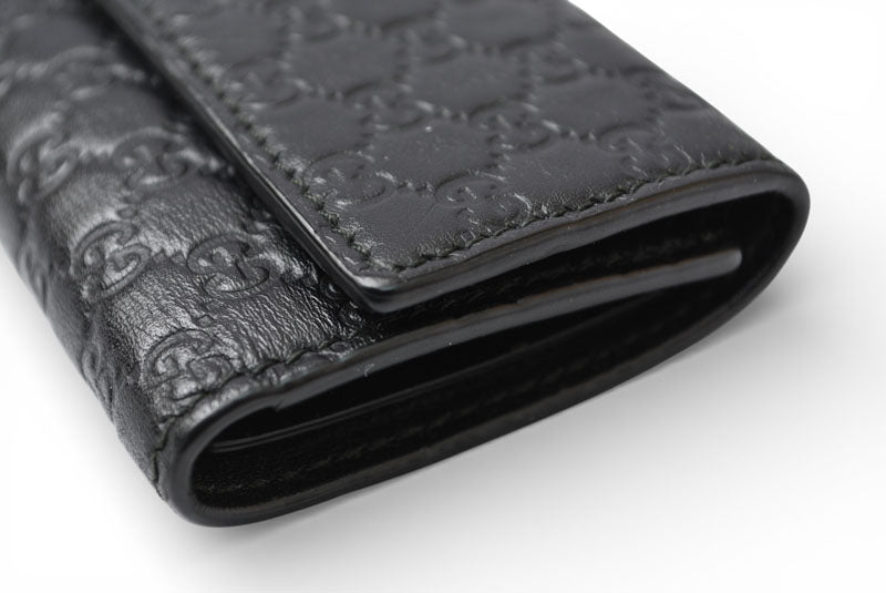 グッチ キーケース/キーホルダー GUCCI 6連 マイクログッチシマ 150402 BMJ1N 1000 ユニセックス ブラック【中古】