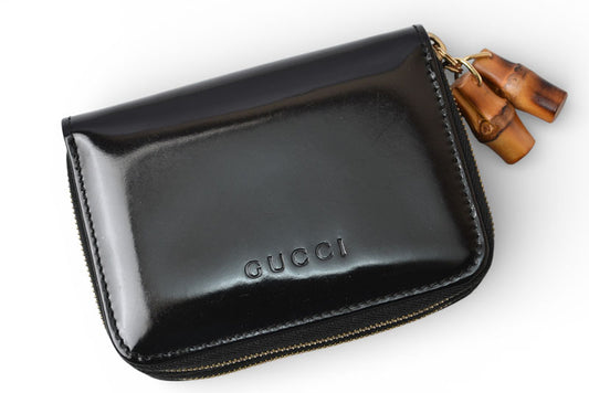 グッチ キーケース兼用コインケース バンブー GUCCI 6連 ヴィンテージ ユニセックス ブラック【中古】