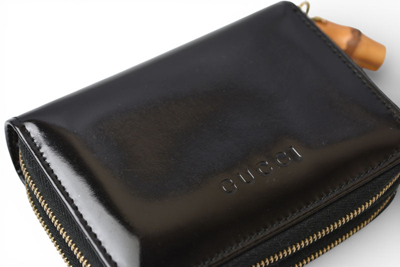 グッチ キーケース兼用コインケース バンブー GUCCI 6連 ヴィンテージ ユニセックス ブラック【中古】