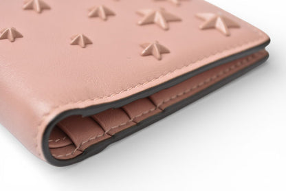 ジミーチュウ 財布 二つ折り/ミニ財布 JIMMY CHOO 財布 カーフレザー ハニ HANNI スタースタッズ ピンク【中古】