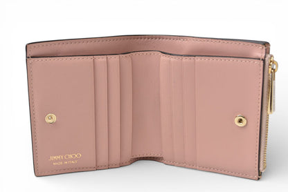 ジミーチュウ 財布 二つ折り/ミニ財布 JIMMY CHOO 財布 カーフレザー ハニ HANNI スタースタッズ ピンク【中古】