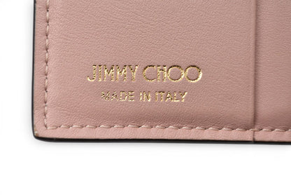 ジミーチュウ 財布 二つ折り/ミニ財布 JIMMY CHOO 財布 カーフレザー ハニ HANNI スタースタッズ ピンク【中古】