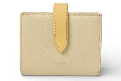 セリーヌ 財布/二つ折 CELINE ミニ財布 ストラップウォレット バイカラー イエロー系【中古】