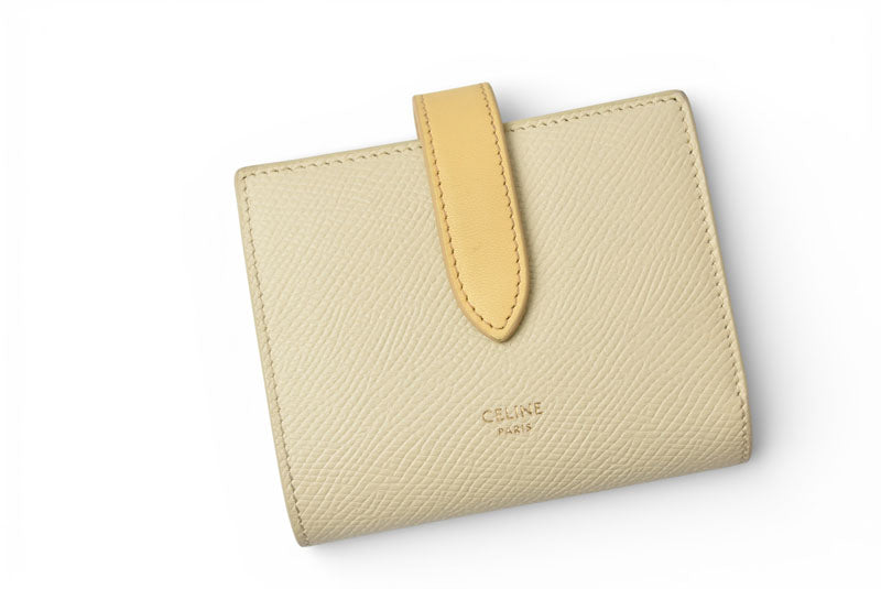 セリーヌ 財布/二つ折 CELINE ミニ財布 ストラップウォレット バイカラー イエロー系【中古】