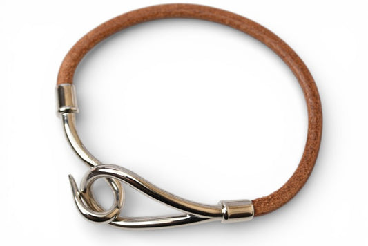 エルメス バングル/ブレスレット HERMES ジャンボブレス ブラウン シルバー金具【中古】