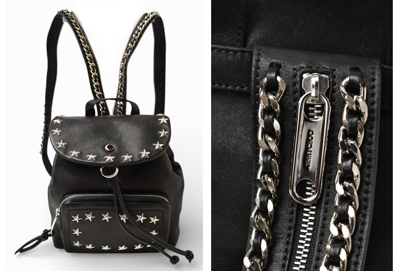 ジミーチュウ リュック/デイパック/バックパック JIMMY CHOO バッグ SUKI/スキ 2WAY ワンショルダー スタッズ ブラック【中古】