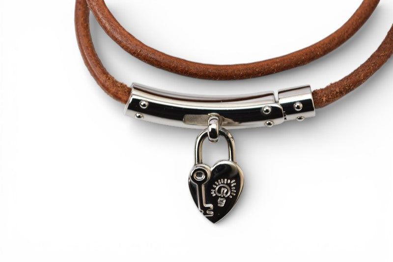 エルメス バングル/ブレスレット HERMES ヴィヴィリデ ファンタジーハート カデナ チョーカー アクセサリー レディース ブラウン ゴールド金具【中古】