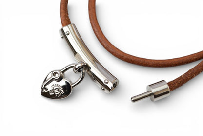 エルメス バングル/ブレスレット HERMES ヴィヴィリデ ファンタジーハート カデナ チョーカー アクセサリー レディース ブラウン ゴールド金具【中古】