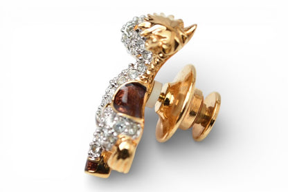 スワロフスキー ピンブローチ 馬/ポニー SWAROVSKI アクセサリー ラインストーン ゴールド 午年【中古】