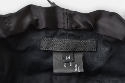 プラダ 帽子/ ベレー帽 PRADA Re-Nylon/リナイロン トライアングルロゴ ブラック【中古】