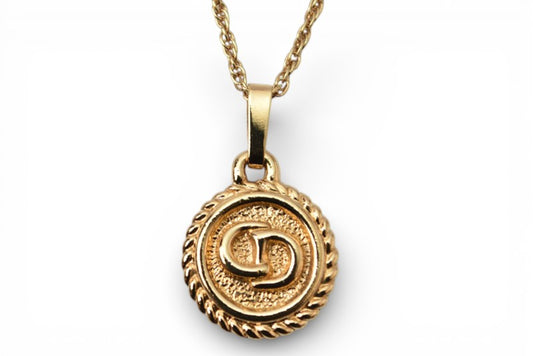 クリスチャンディオール ネックレス/ペンダント Christian Dior ヴィンテージ CDロゴ/サークル ゴールド【中古】