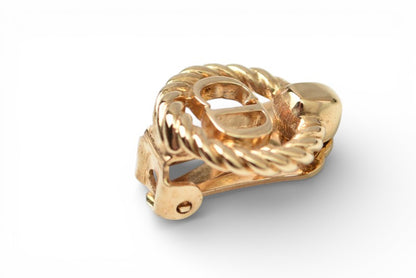 クリスチャンディオール イヤリング Christian Dior ヴィンテージ アクセサリー CDロゴ ゴールド【中古】