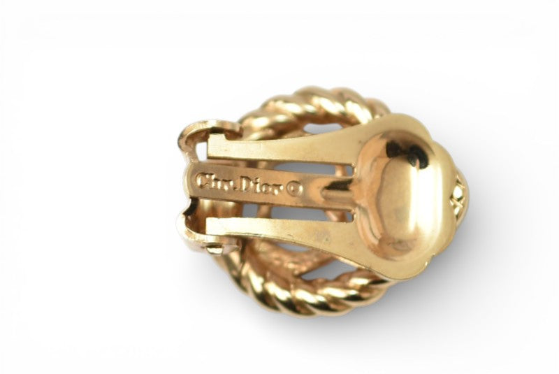 クリスチャンディオール イヤリング Christian Dior ヴィンテージ アクセサリー CDロゴ ゴールド【中古】