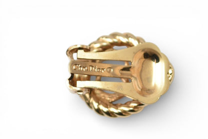 クリスチャンディオール イヤリング Christian Dior ヴィンテージ アクセサリー CDロゴ ゴールド【中古】
