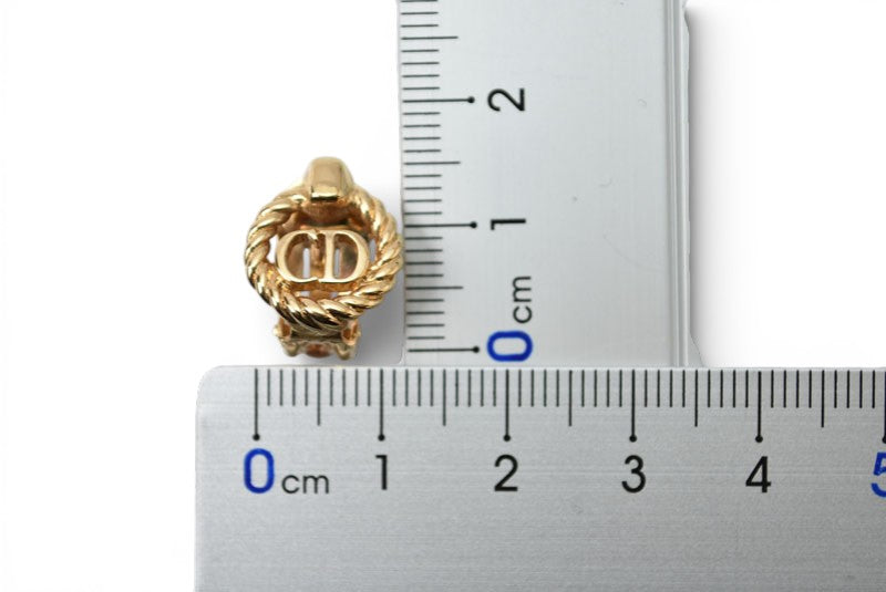 クリスチャンディオール イヤリング Christian Dior ヴィンテージ アクセサリー CDロゴ ゴールド【中古】