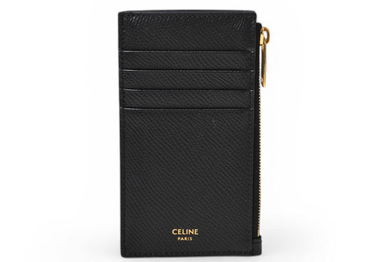 セリーヌ コインケース/カードホルダー CELINE ジップ付コンパクト カードホルダー/フラグメントケース ブラック 10B683BEL【中古】