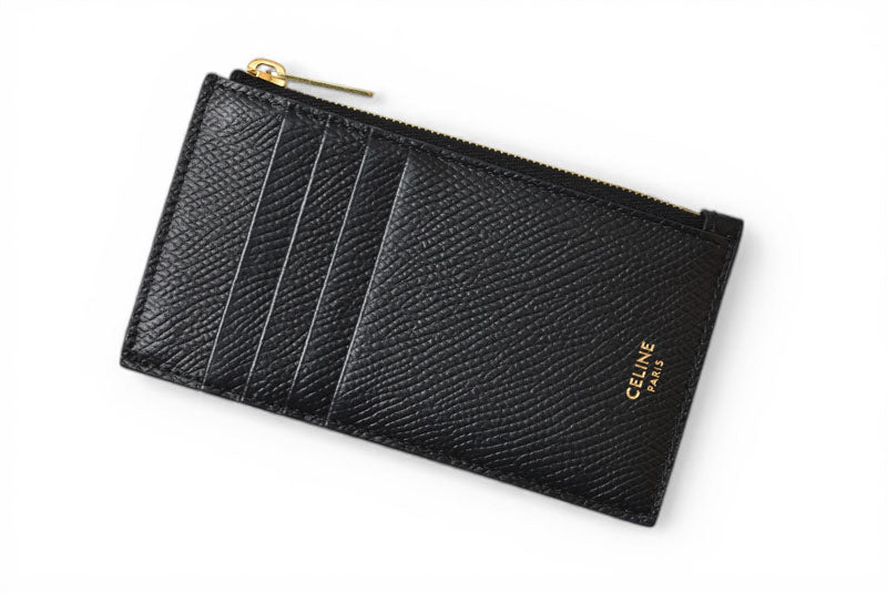 セリーヌ コインケース/カードホルダー CELINE ジップ付コンパクト カードホルダー/フラグメントケース ブラック 10B683BEL【中古】